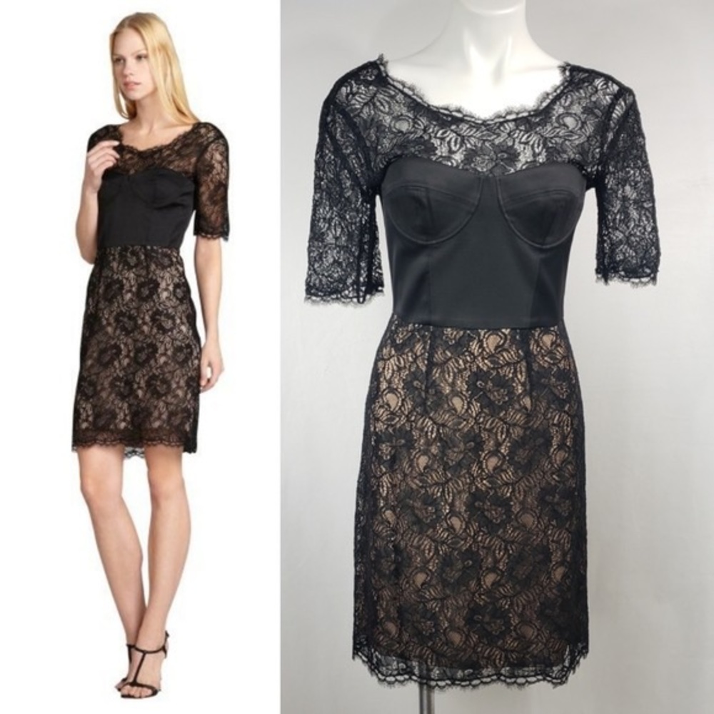 BCBGMAXAZRIA Lila Black Lace Dress